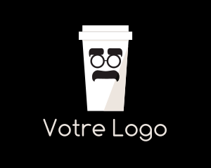 Black Man - Coffee Cup Cartoon logo design