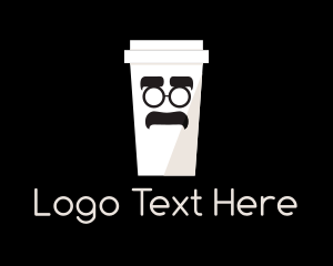 Moustache - Coffee Cup Cartoon logo design