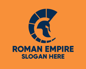 Blue Roman Helmet logo design