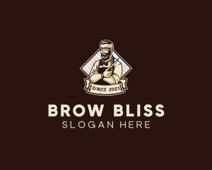 Hipster Retro Barbershop logo design