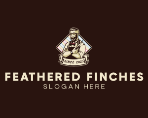 Hipster Retro Barbershop logo design