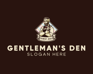 Hipster Retro Barbershop logo design