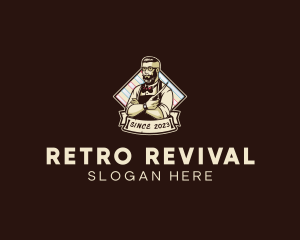 Retro - Hipster Retro Barbershop logo design