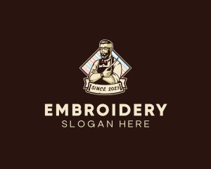 Hipster Retro Barbershop logo design