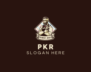 Hipster Retro Barbershop logo design