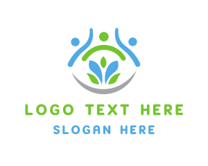 Brown Leaf - Eco People Team logo design