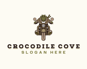 Crocodile Motorcycle Biker logo design