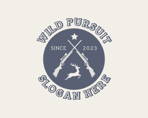 Hunting - Deer Hunt Shooting Rifle logo design