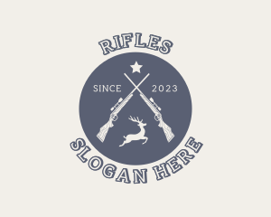 Deer Hunt Shooting Rifle logo design