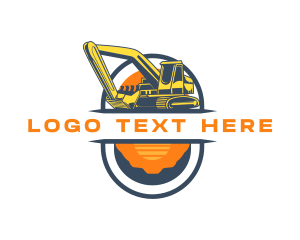 Construction - Excavator Mining Machinery logo design