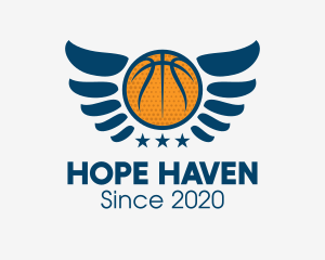 Sports Equipment - Star Basketball Wings logo design