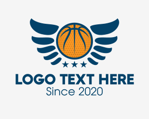 Sports Equipment - Star Basketball Wings logo design