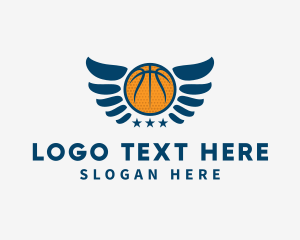 Sports Equipment - Star Basketball Wings logo design