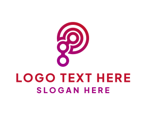 Telecom - Letter P Tech Software logo design