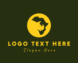 Continent - African Rhino logo design