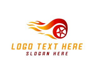 Machine - Fire Wheel Automotive logo design