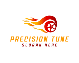 Tuning - Fire Wheel Automotive logo design