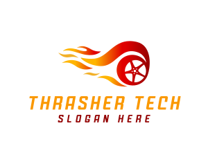 Thrasher - Fire Wheel Automotive logo design