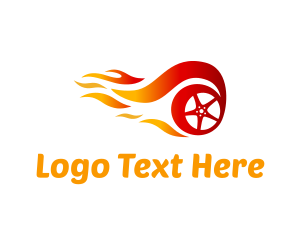 Tyre - Fire Wheel Automotive Workshop logo design