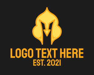 Barbaric - Golden Knight Helmet logo design