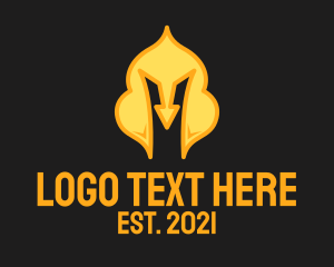 Viking - Golden Knight Helmet logo design