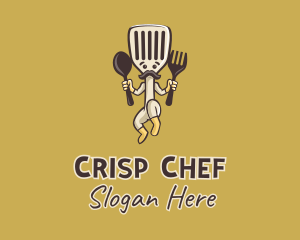 Fry Cook - Spatula Man Diner logo design