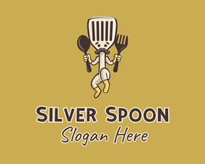 Spatula Man Diner  logo design