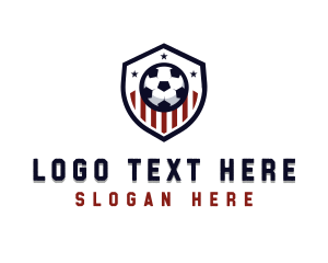 Athlete - Soccer Ball Shield logo design
