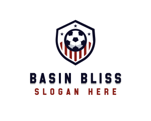 Soccer Ball Shield logo design