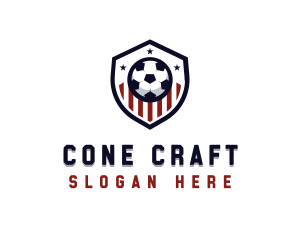 Soccer Ball Shield logo design