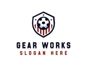 Soccer Ball Shield logo design