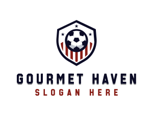 Soccer Ball Shield logo design