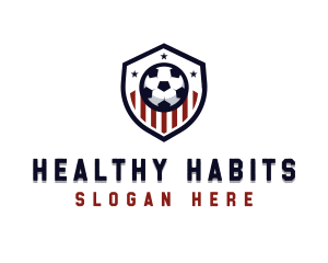 Soccer Ball Shield logo design