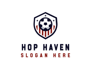 Soccer Ball Shield logo design