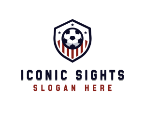 Soccer Ball Shield logo design