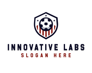 Soccer Ball Shield logo design