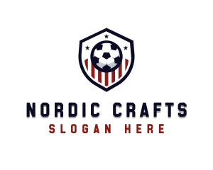 Soccer Ball Shield logo design