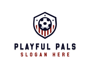 Soccer Ball Shield logo design