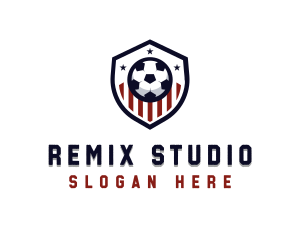 Soccer Ball Shield logo design