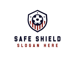 Soccer Ball Shield logo design