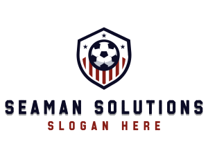 Soccer Ball Shield logo design