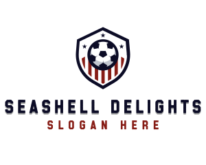 Soccer Ball Shield logo design