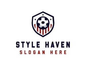 Soccer Ball Shield logo design