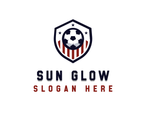 Soccer Ball Shield logo design