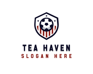 Soccer Ball Shield logo design