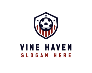 Soccer Ball Shield logo design