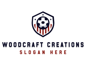 Soccer Ball Shield logo design