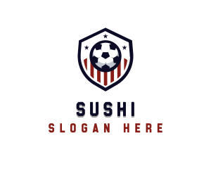 Soccer Ball Shield logo design