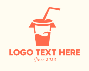 Drinking Cup - Orange Drinking Cup logo design