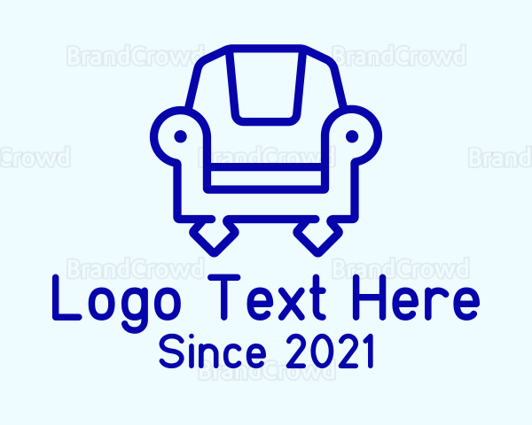 Blue Armchair Outline Logo
